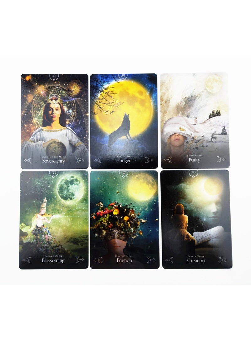 NIBEMINENT بطاقات التاروت - مجموعة بطاقات التنجيم ملكة القمر - 44 بطاقة - إصدار اللغة الإنجليزية - Image 4