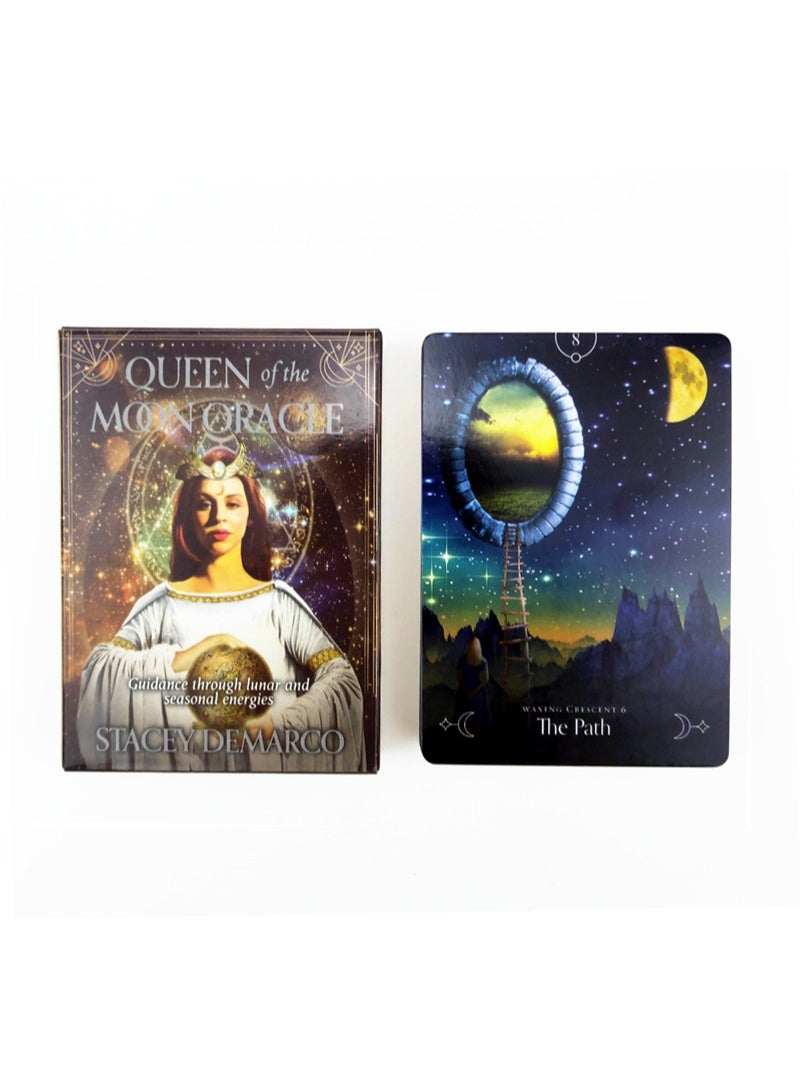 NIBEMINENT بطاقات التاروت - مجموعة بطاقات التنجيم ملكة القمر - 44 بطاقة - إصدار اللغة الإنجليزية - Image 3