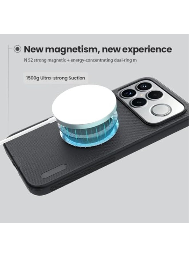 general Magnetic Case for Xiaomi POCO F8 Ultra, [Support Wireless Charging] Frosted Shield Pro Slim Fit Matte Hard PC Back Shell Soft TPU Edge Shockproof Protective Cover - Image 2