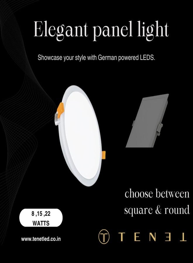 TENET LED Downlighter for Ceiling, Energy-Efficient Lighting for Home and Office (Round, Regular White, Plastic, 8W, 1, Pack of 1) - Image 2