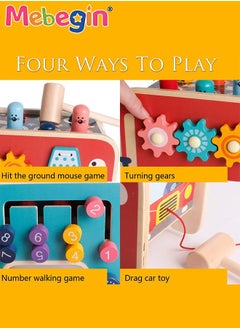 MEBEGIN Wooden Hammering and Pounding Toys For Toddlers Educational Wooden Toy for Boys Girls Birthday Gift,Whack a Mole Game for Toddlers,Xylophone Gopher, Mouse and Hamster, Gift for 3+ Years  - Image 2