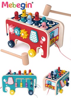 MEBEGIN Wooden Hammering and Pounding Toys For Toddlers Educational Wooden Toy for Boys Girls Birthday Gift,Whack a Mole Game for Toddlers,Xylophone Gopher, Mouse and Hamster, Gift for 3+ Years  - Image 1