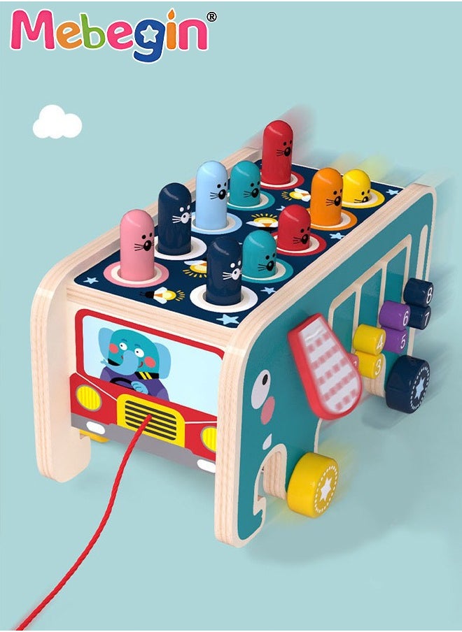 MEBEGIN - Wooden Hammering and Pounding Toys For Toddlers Educational Wooden Toy for Boys Girls Birthday Gift,Whack a Mole Game for Toddlers,Xylophone Gopher, Mouse and Hamster, Gift for 3+ Years - Image 1