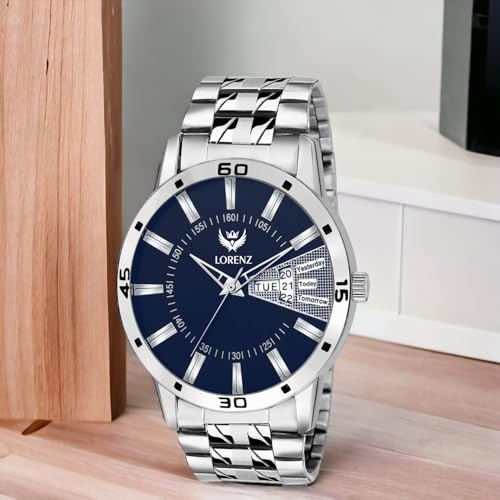 LORENZ Blue Day & Date analogue Watch And Wallet Combo For Men- Cm-1065Wl-Blu - Image 3