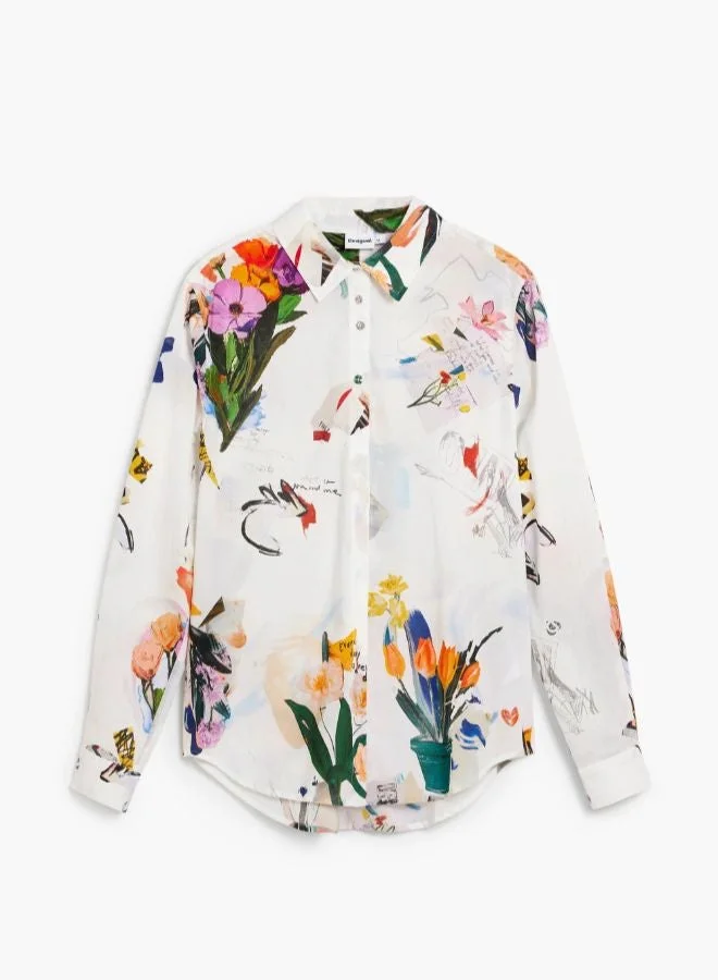 DESIGUAL Multicolour Collage Flower Shirt for Women | Best Price UAE