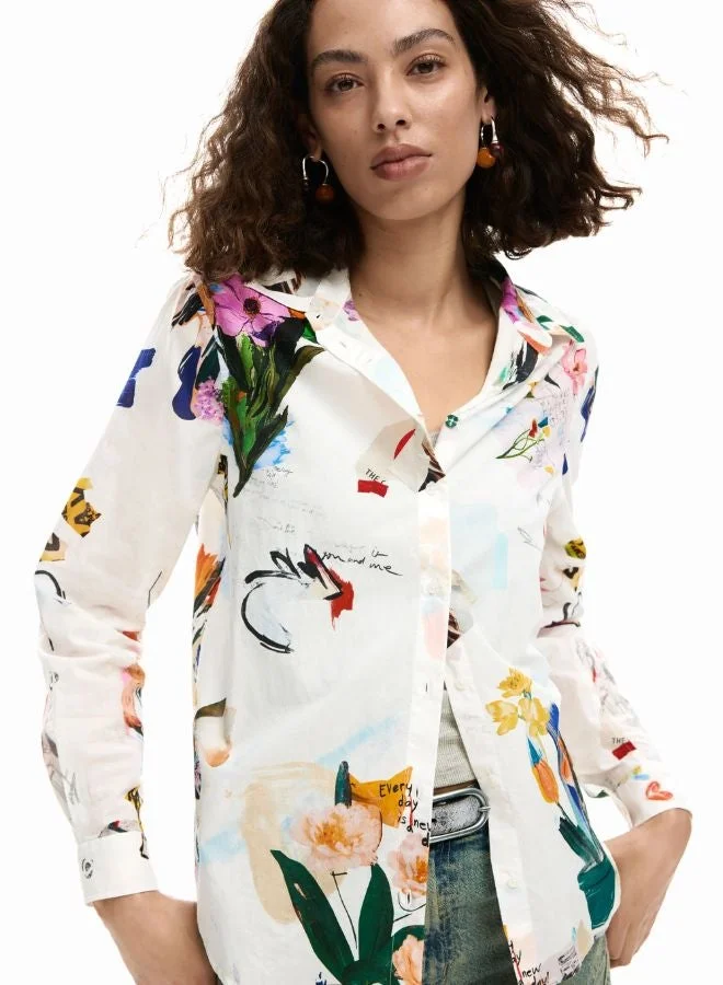 DESIGUAL Multicolour Collage Flower Shirt for Women | Best Price UAE