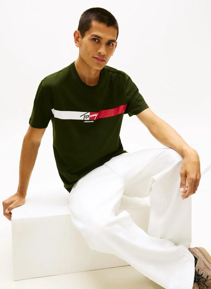 TOMMY JEANS  Signature Logo Jersey T-Shirt for Men | Best Price UAE