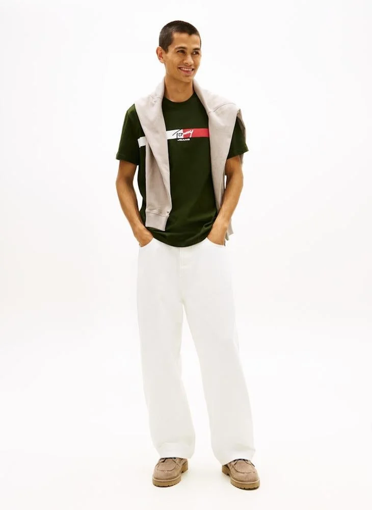 TOMMY JEANS  Signature Logo Jersey T-Shirt for Men | Best Price UAE