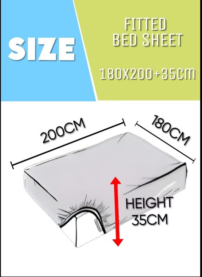 Blueberry Black Striped Queen Bed Sheet Sets Cotton 3 Piece Set Deep Pocket 180x200+35cm - Image 3