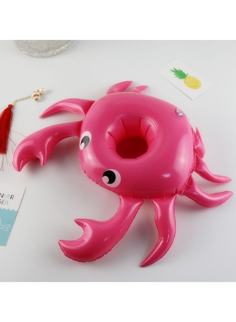 Loquat Crab Shape Printed Inflatable Swimming Pool Portable Cup Holder - Image 2