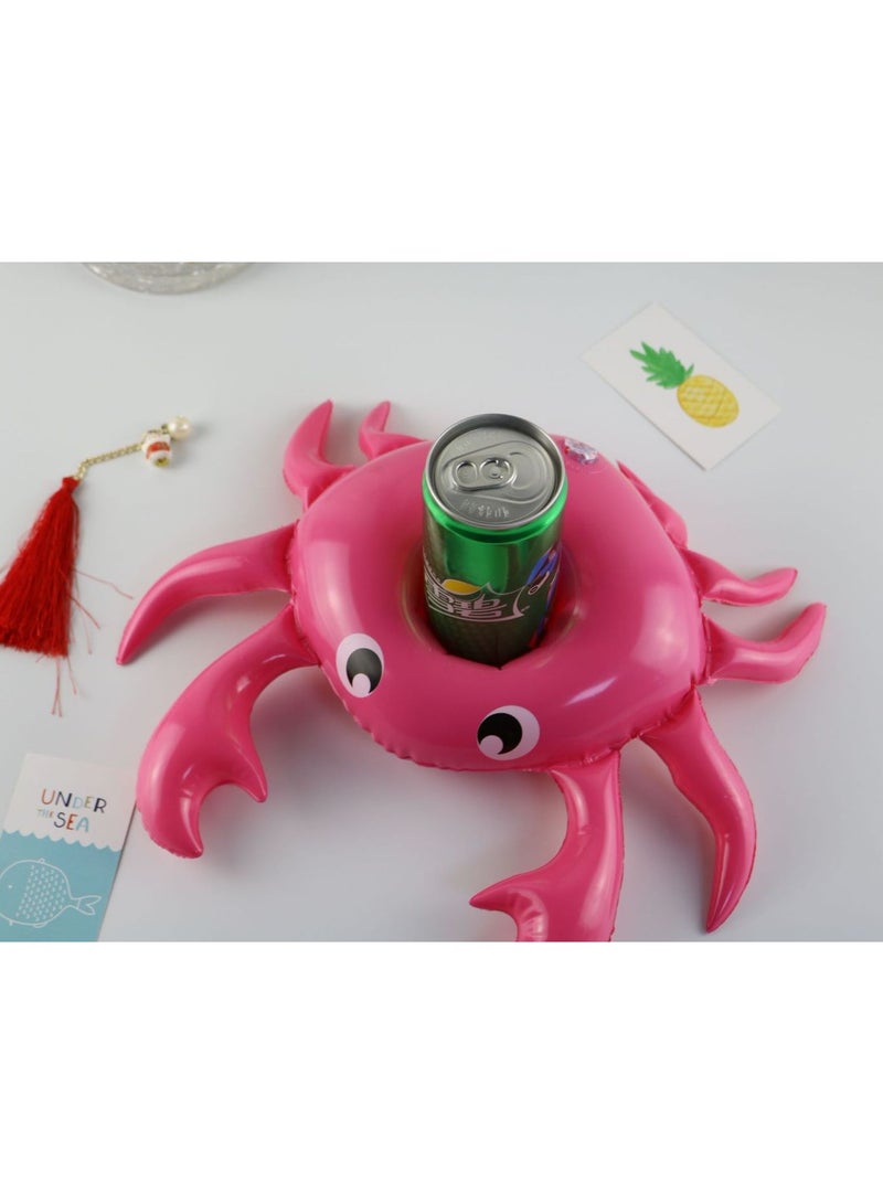 Loquat Crab Shape Printed Inflatable Swimming Pool Portable Cup Holder - Image 4