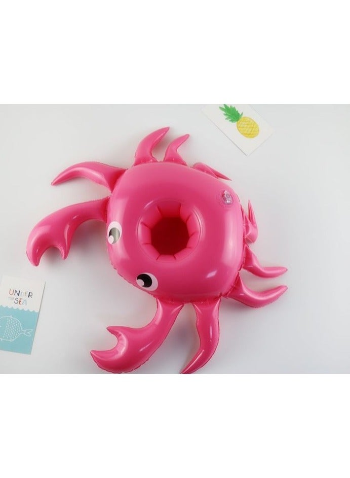 Loquat Crab Shape Printed Inflatable Swimming Pool Portable Cup Holder - Image 3