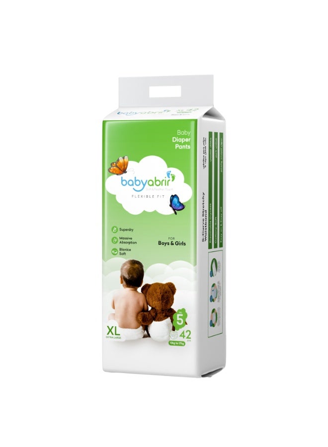 Baby Abrir BabyAbrir Baby Pants Diapers Size 5 (Extra large) – 42 Pieces Pack | Ultra Soft, High Absorbency, Leak Protection for Babies