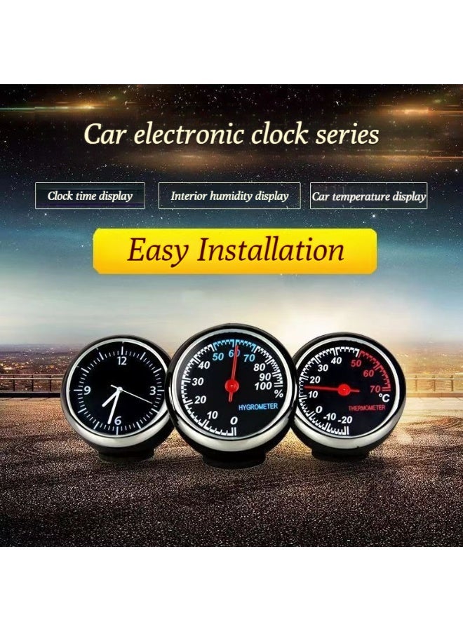 Car-mounted electronic clock series: Clock, thermometer, hygrometer - simple and modern style, car-mounted control panel ornaments. - Image 2