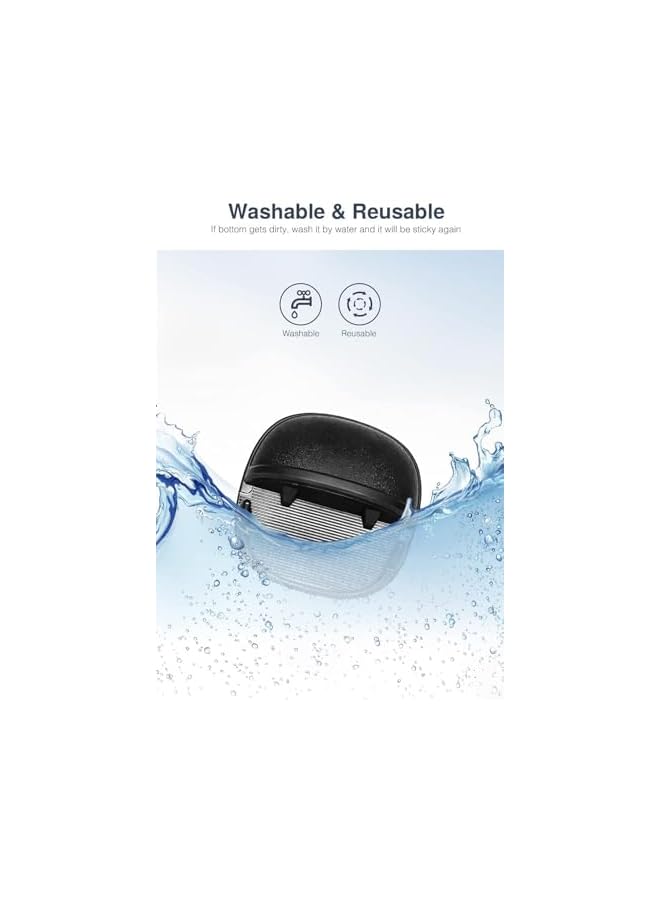 S-TOP Car Phone Holder, 360 Degree Rotatable Dashboard Mount with Super Adhesive, Soft Silicone Stand Compatible with Latest Devices, for Safe Driving and Hands Free Use, Black - Image 3