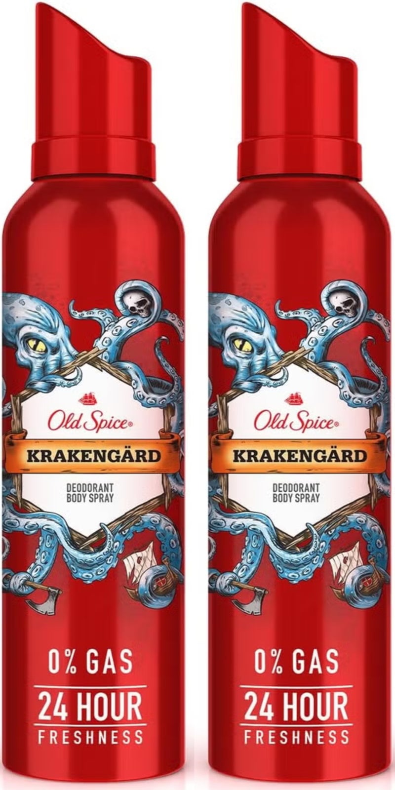 Old Spice KRAKENGARD No Gas 24 hour Long Lasting Freshness Deodorant Perfume Body Spray For Men Set of 2 PCS Each 140ml