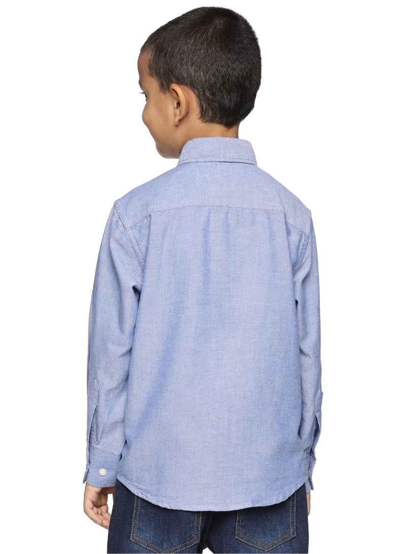 U.S. ELK Boys' Long Sleeve Oxford Dress Shirt | Kids Classic Formal Button Down Shirt | Collared Neck Cotton Shirt  - Image 3