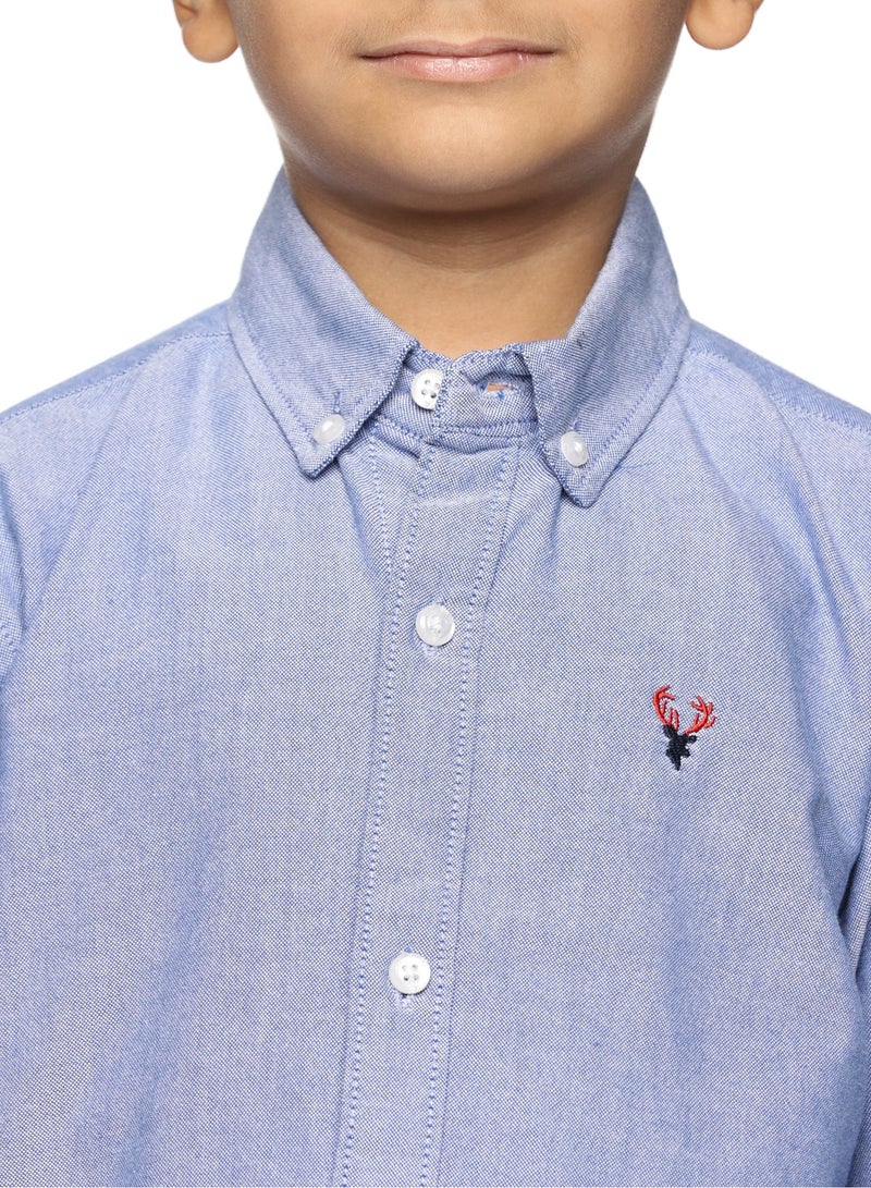 U.S. ELK Boys' Long Sleeve Oxford Dress Shirt | Kids Classic Formal Button Down Shirt | Collared Neck Cotton Shirt  - Image 5