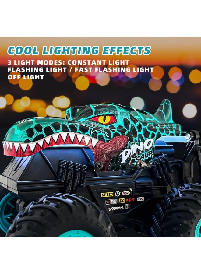 ESSEN RC Monster Truck Dinosaur Toy 2.4Ghz Remote Control Monster Trucks Car with Light Music RC Truck with Stunt 360° Spins Flips Walk Upright Drift for Kids Boys Girls Ages 4-12 - Image 4
