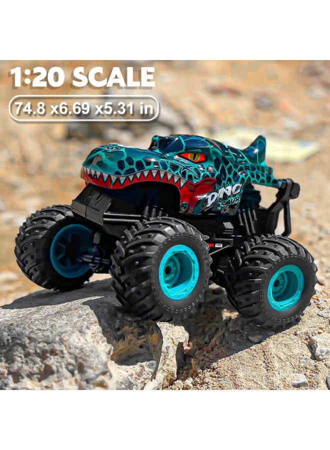 ESSEN RC Monster Truck Dinosaur Toy 2.4Ghz Remote Control Monster Trucks Car with Light Music RC Truck with Stunt 360° Spins Flips Walk Upright Drift for Kids Boys Girls Ages 4-12 - Image 3