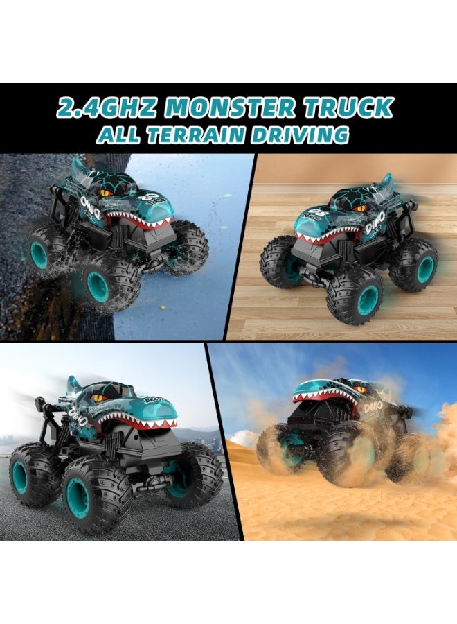 ESSEN RC Monster Truck Dinosaur Toy 2.4Ghz Remote Control Monster Trucks Car with Light Music RC Truck with Stunt 360° Spins Flips Walk Upright Drift for Kids Boys Girls Ages 4-12 - Image 5