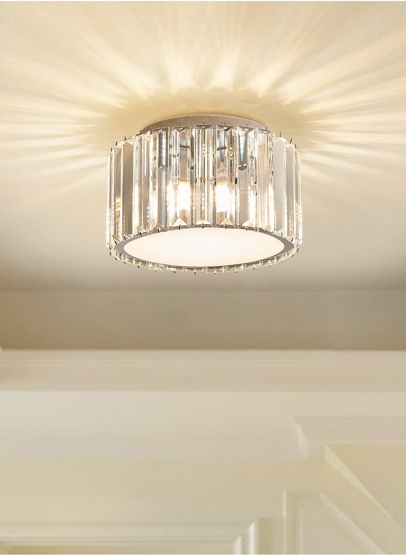 LOOPITYS Modern crystal ceiling light fixture, mini embedded crystal pendant light, height 4.7 inches x width 8.66 inches, suitable for small crystal ceiling light fixtures in corridors, bedrooms, bathrooms (bulb base: G9, bulb not included)  - Image 2