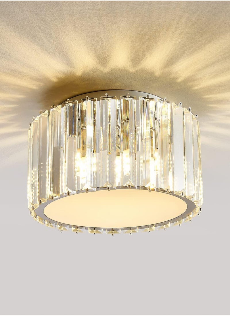 LOOPITYS Modern crystal ceiling light fixture, mini embedded crystal pendant light, height 4.7 inches x width 8.66 inches, suitable for small crystal ceiling light fixtures in corridors, bedrooms, bathrooms (bulb base: G9, bulb not included)  - Image 1