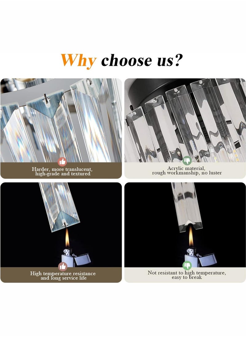 Modern crystal ceiling light fixture, mini embedded crystal pendant light, height 4.7 inches x width 8.66 inches, suitable for small crystal ceiling light fixtures in corridors, bedrooms, bathrooms (bulb base: G9, bulb not included)