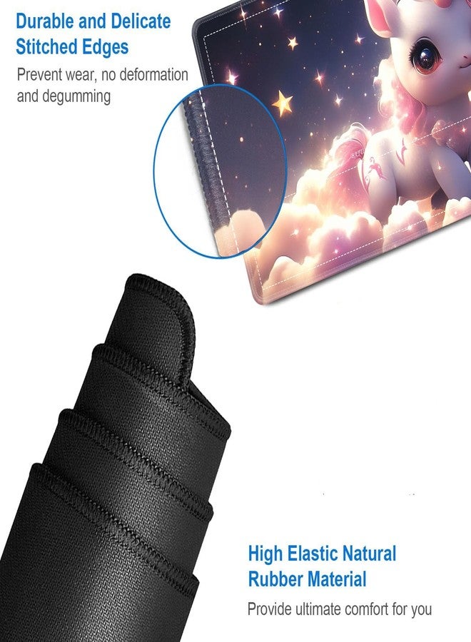 JVGFYNKL for MTG Playmat with Zones, 24 x 14 in Smooth Surface Card Game Playmat, for TCG Playmat with Storage Bag and 6 Dice, Girly Colt in Clouds for MTG Mat Mouse Pad - Image 4