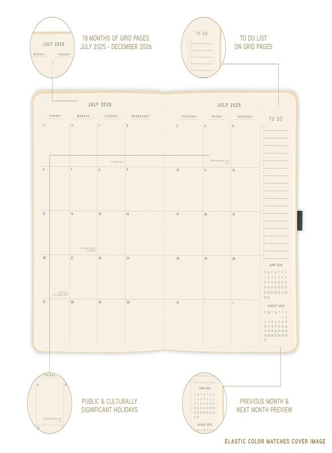 Graphique July 2025 - Dec. 2026 Planner by Graphique, Weekly and Monthly Planner, 18 Months Calendar, Hardcover, Peanuts Pink Floatie, 6” x 8” - Image 3