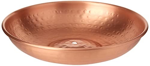 Monarch Rain Chains 17025 Hand Hammered Rain Chain Anchoring Basin Downspout Gutters Decorative Fountain Dish Display for Outdoor Garden, Lawn and Patio Water Feature, 11 inch Diameter, Pure Copper - Image 4