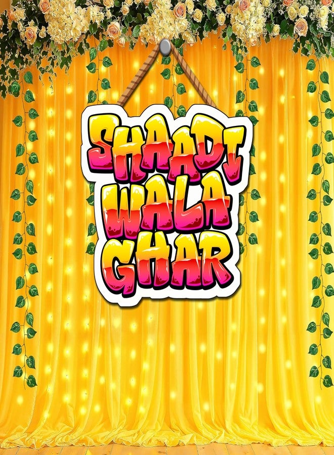 Genxtra® Shaadi Wala Ghar للتعليق على الحائط لديكور الزفاف، هالدي، مهندي، سانجيت، بارات ودعائم كشك الصور - Image 2