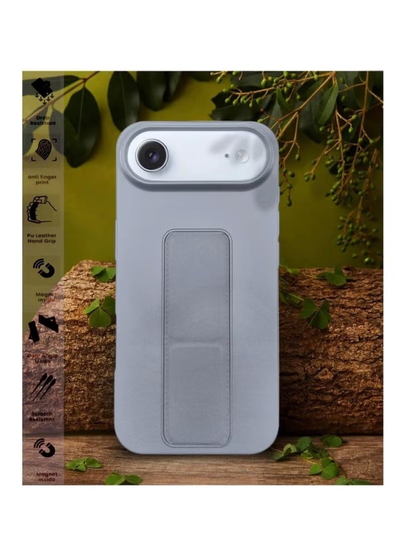 ELTRAZONE Case Cover for Apple iPhone 17 Air with Magnetic Hand Grip – Slim 3-in-1 Protective Phone Case in Elegant Grey – Durable, Shock-Absorbent Cover with Built-In Magnetic Grip for Secure Handling, Adjustable Stand Function & Maximum Drop Protection – Compatible with iPhone 17 Air - Image 5