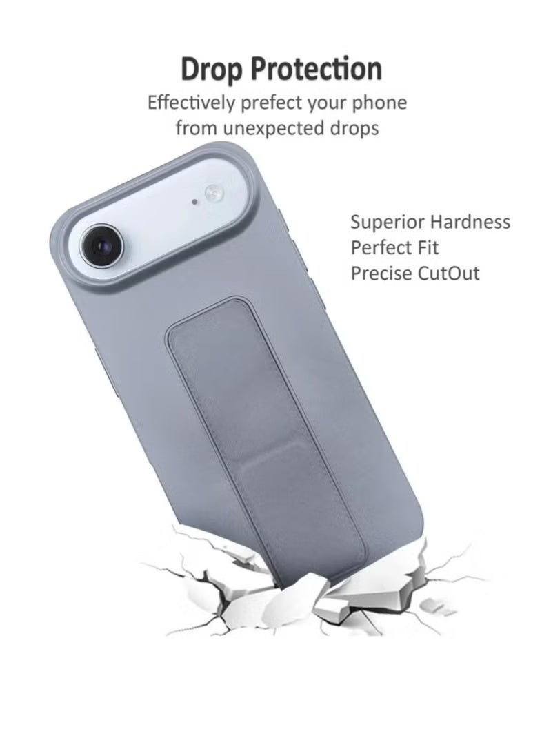 ELTRAZONE Case Cover for Apple iPhone 17 Air with Magnetic Hand Grip – Slim 3-in-1 Protective Phone Case in Elegant Grey – Durable, Shock-Absorbent Cover with Built-In Magnetic Grip for Secure Handling, Adjustable Stand Function & Maximum Drop Protection – Compatible with iPhone 17 Air - Image 3
