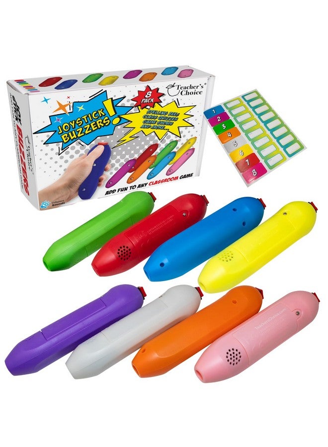 Teacher's Choice Handheld Game Buzzers - Loud Buzzes Unique To Each Joystick- Great For Jeopardy Rounds And Many Trivia And Buzzer Games - 8 Pack - Image 1
