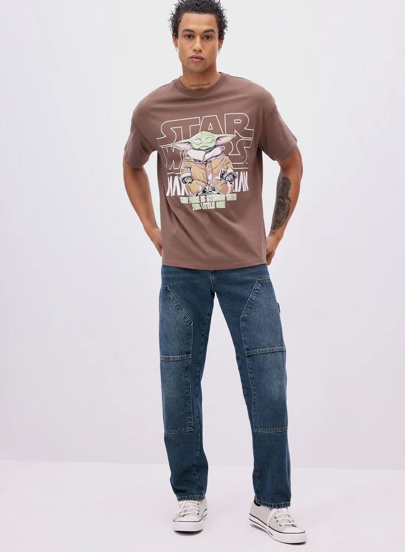 DeFacto Oversize Fit Star Wars Licensed Crew Neck Printed