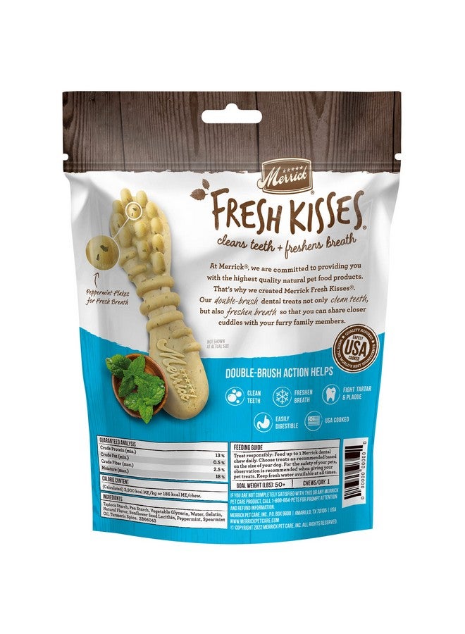 ميريك علكات أسنان طبيعية من ميريك فريش كيسز، على شكل فرشاة أسنان، غنية بالنعناع الطبيعي، للكلاب الكبيرة - عبوة من 7 قطع - Image 5
