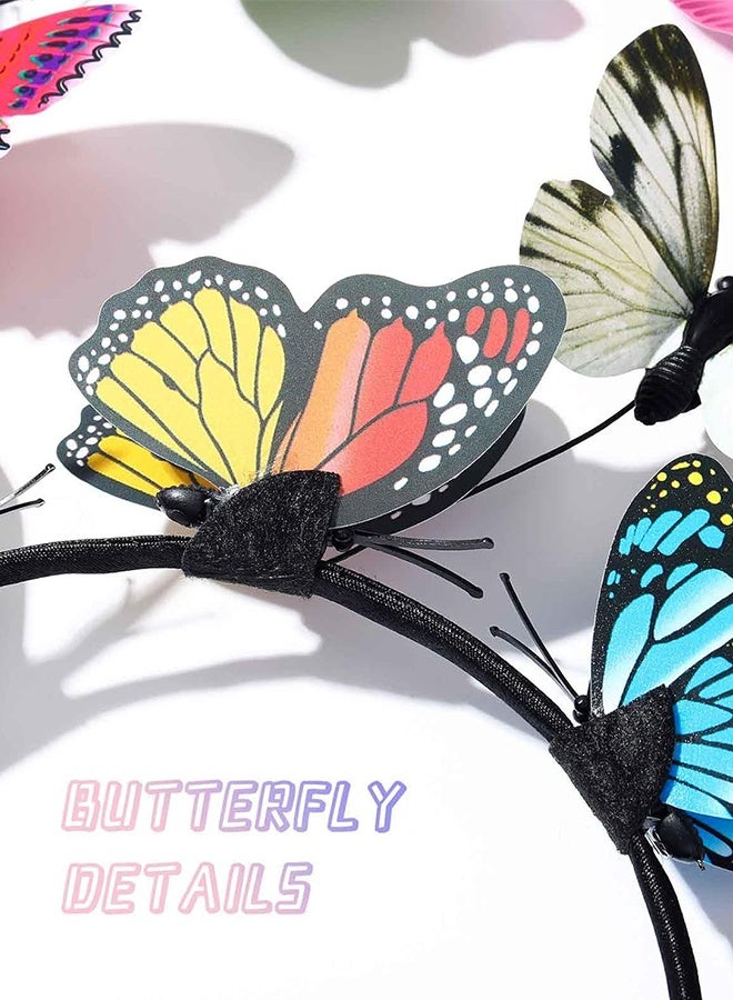 Organizer Butterfly Headband Fascinators for Women, Crazy Hair Day Accessories for Girls, Fascinators Hats for Women, Random Colorful Butterfly Crown for Tea Party, Wedding, Halloween Costume - Image 2