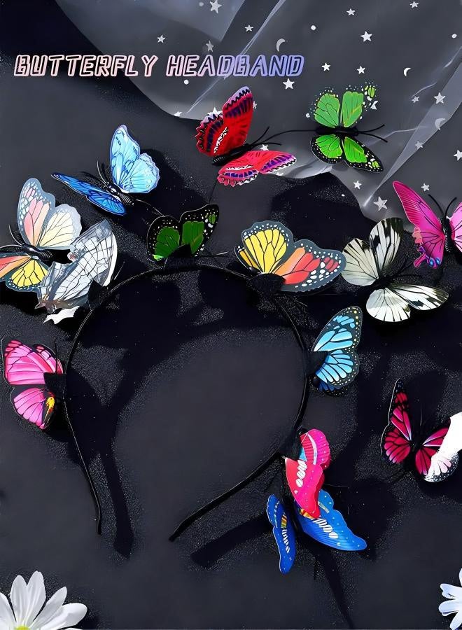 Organizer Butterfly Headband Fascinators for Women, Crazy Hair Day Accessories for Girls, Fascinators Hats for Women, Random Colorful Butterfly Crown for Tea Party, Wedding, Halloween Costume - Image 4
