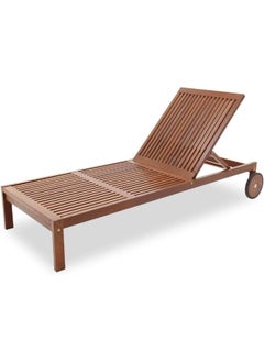 TRAMONTINA Since 1911,Made in Brazil- Terrazzo Fitt Sunbed With Wheels in Brazilian JatobÃ¡ Wood and Eco Blindage  - Image 1