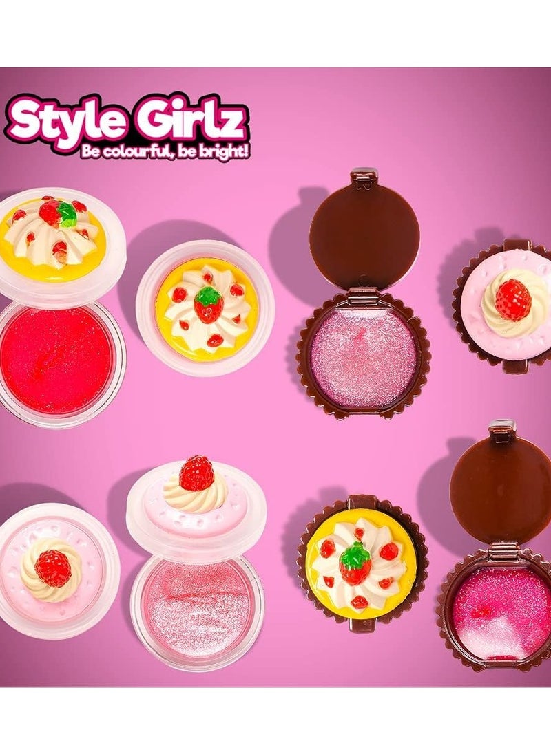 S&Li Kid Girls Lip Gloss Set 8 Cupcake Style Kids Safe Cosmetic Pretend Play Kit Princess Toy  - Image 3