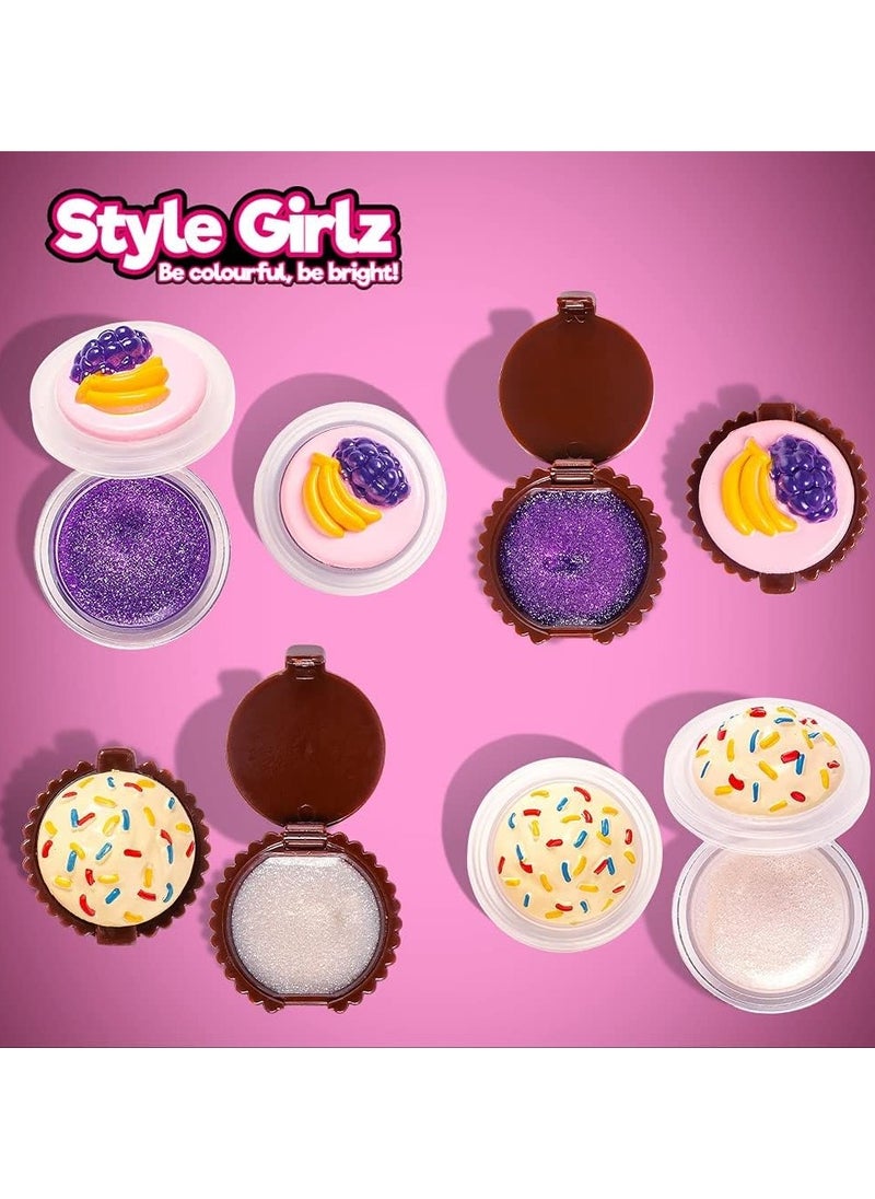 S&Li Kid Girls Lip Gloss Set 8 Cupcake Style Kids Safe Cosmetic Pretend Play Kit Princess Toy  - Image 4