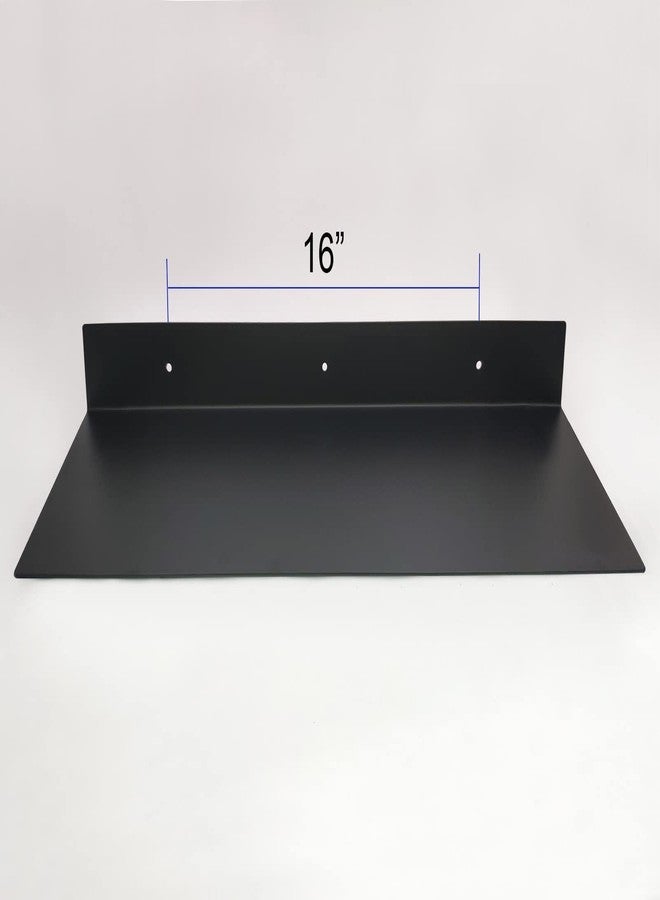 EADOT Matte Black Metal Floating Shelf (24 inch x 8 inch) Stainless Steel Heavy Duty Floating Shelves, Linear Metal Shelf, Display Ledge Wall Mounted Shelve Fits 16" Studs - Image 5