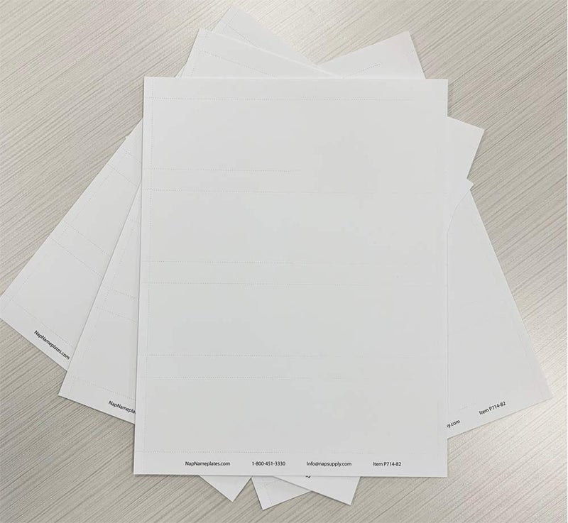 NapTags Nap Tags White Printable Perforated Nameplate Inserts: 8" X 2" / 5 Sheets (20 Name Plate Inserts) Printing Instructions Included - Image 4