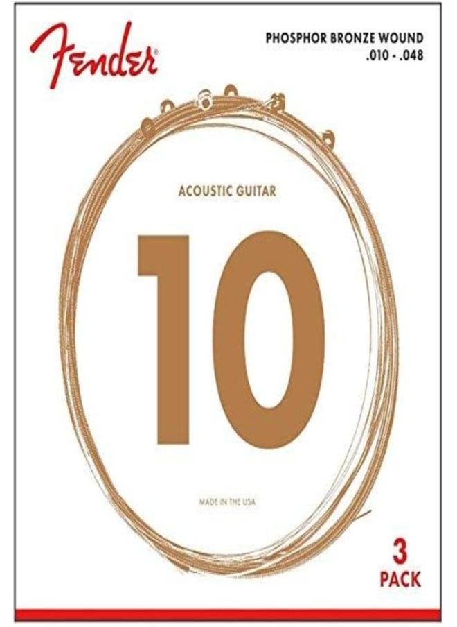 FENDER Strings Phosphor Bronze Wound .010 - .048 