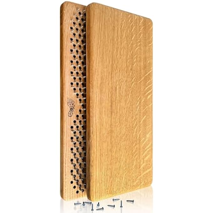 rayihni Board 32Cm For Yoga With Galvanized Nails, Solid Oak Wood Sadhu Board, Yoga Gift, Acupuncture Nail Board, Standing On Nails, Step 10 Mm, Rectangle Shape - Image 2