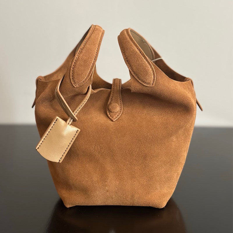 Vegetable Basket Bag Style Old Money Style Large Capacity Top Layer Cowhide Bucket Women'S Bag Commuter Tote Crossbody Bag For Women - Image 3