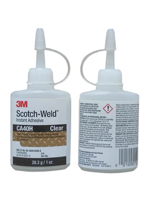 Scotch-Weld Plastic & Rubber Instant Adhesive Clear, Low Viscosity, Fast Handling Time and Cure (28.3g) Bottle