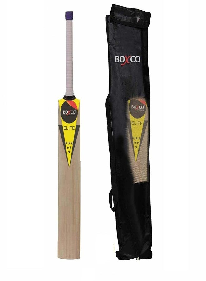 BOXCO Elite Cricket Bat Wooden with 3 Tennis Cricket Balls, Age Upto 9 - Image 2