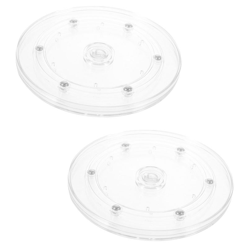 2Pcs Turntable Display Turntable 360 Degree Rotation Turntable Transparent Display Stand - Image 1